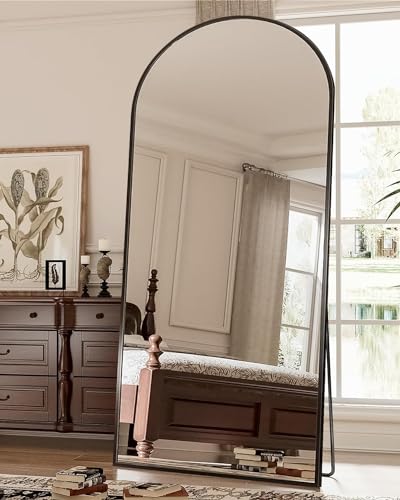 Antok 71" Arched Full-Length Floor Mirror - Black
