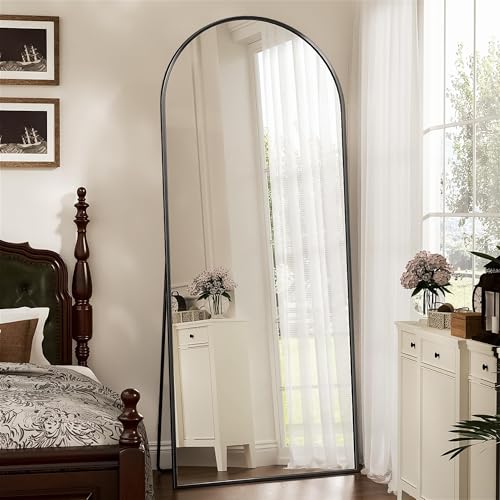 Antok 71" Arched Full-Length Floor Mirror - Black