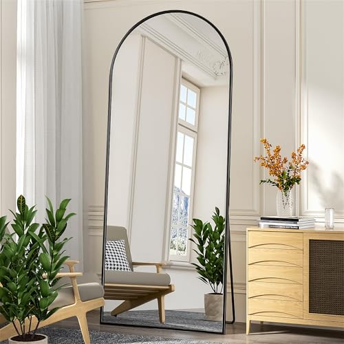 Antok 71" Arched Full-Length Floor Mirror - Black