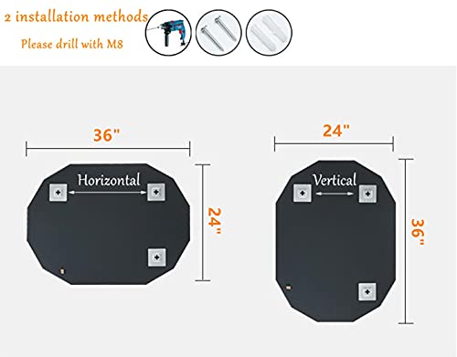 Frameless Beveled Edge Bathroom Vanity Mirror 24” X 36”