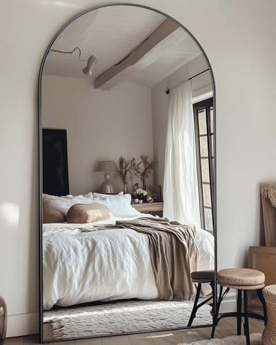 Arched Black Full Length Freestanding Floor Mirror