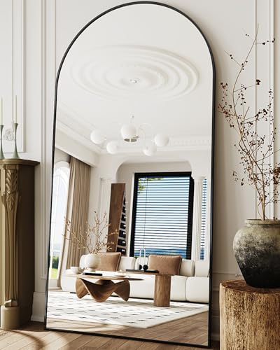 Arched Black Full Length Freestanding Floor Mirror