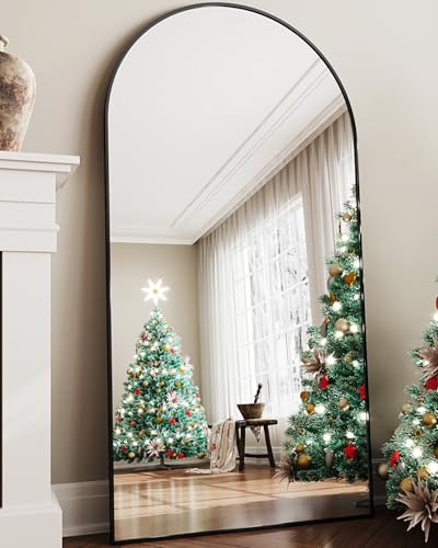 Arched Black Full Length Freestanding Floor Mirror