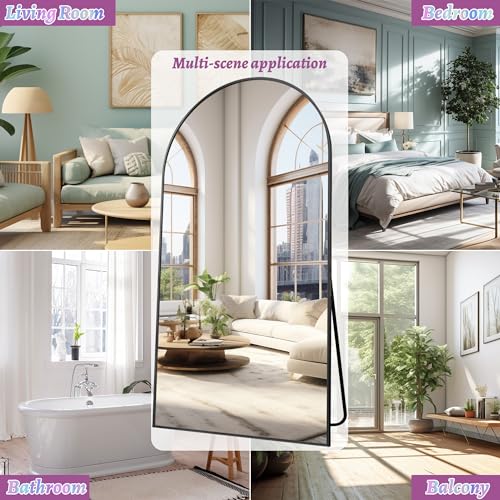 Arched Black Full Length Freestanding Floor Mirror