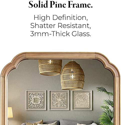 Rustic Wood Framed Bathroom Wall Mirror 24"x36