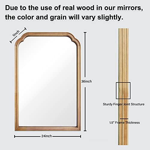 Rustic Wood Framed Bathroom Wall Mirror 24"x36