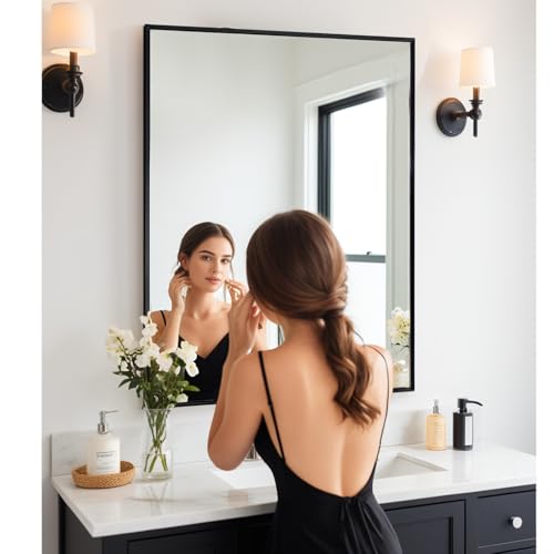 KIMREAL Modern Rectangular Bathroom Wall Mirror