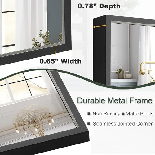 KIMREAL Modern Rectangular Bathroom Wall Mirror