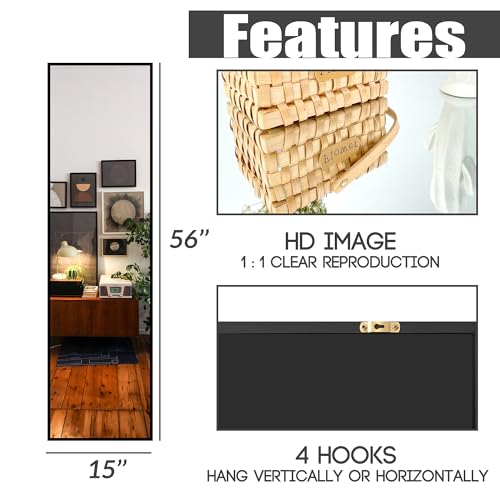 Large Aluminium Framed Full Length Standing Mirror