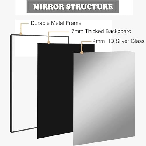 KIMREAL Modern Rectangular Bathroom Wall Mirror