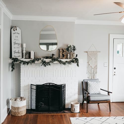 Asymmetrical Golden Wood Wall Mirror 71 x 50 cm