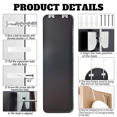 Full-Length Door Mirror with Metal Frame – Gold/Silver/Black