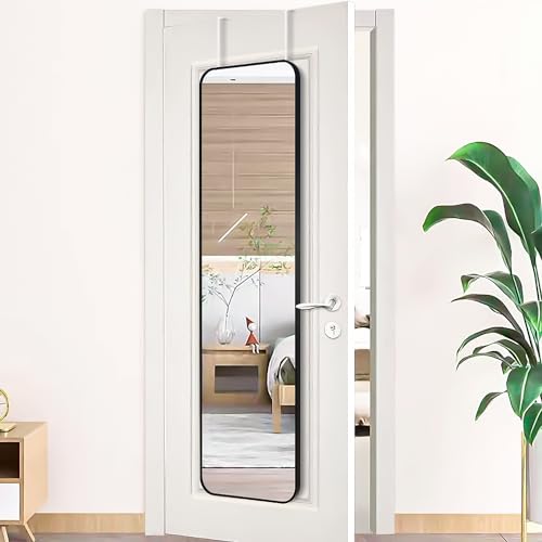 Full-Length Door Mirror with Metal Frame – Gold/Silver/Black