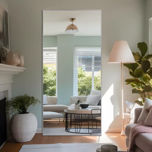 NeuType Großer Wandspiegel für Schlafzimmer, Silber