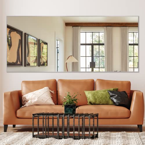 NeuType Großer Wandspiegel für Schlafzimmer, Silber