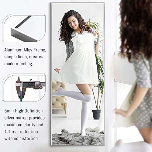 NeuType Großer Wandspiegel für Schlafzimmer, Silber
