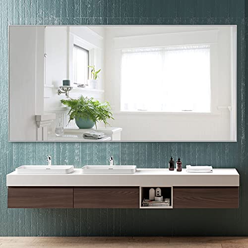 NeuType Großer Wandspiegel für Schlafzimmer, Silber