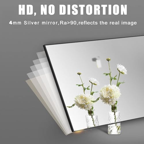 Modern Black Rectangular Wall Mirror 30"x36