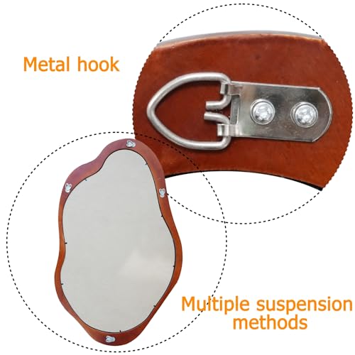 Walnut Wavy Cloud Mirror with Wood Frame