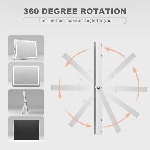 LED Vanity Mirror with Touch Control and 10X Magnification