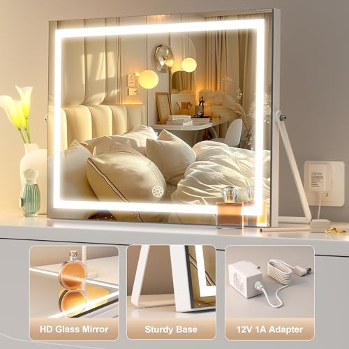 LED Vanity Mirror with Touch Control and 10X Magnification