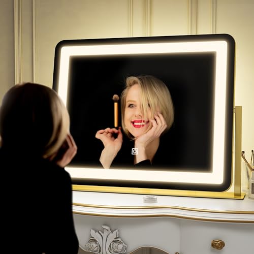 Gold Lighted Vanity Mirror with Smart Touch