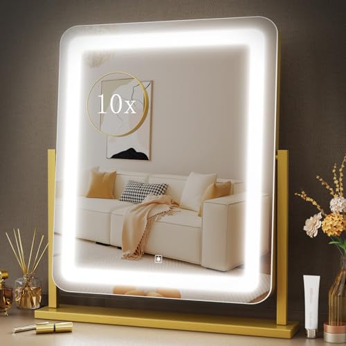 Gold Hollywood Vanity Makeup Mirror with Lights