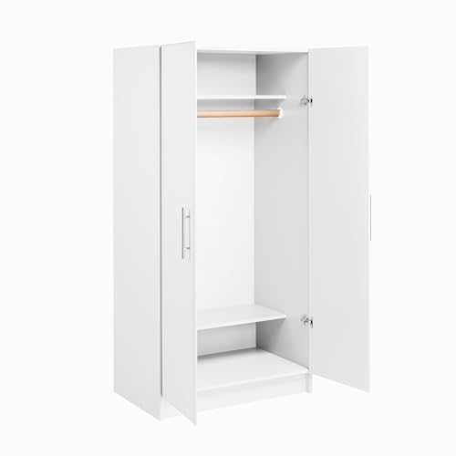 Prepac Elite White Wardrobe - 81.3 x 88.9 cm