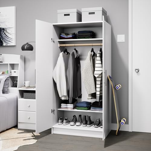 Prepac Elite White Wardrobe - 81.3 x 88.9 cm