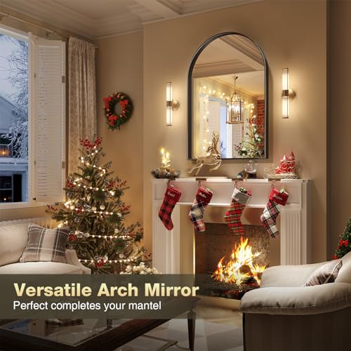 Elegant Black Arched Wall Mirror, 61 x 101.6 cm