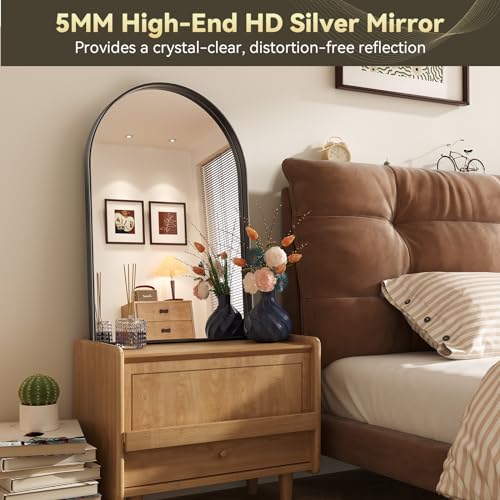 Elegant Black Arched Wall Mirror, 61 x 101.6 cm