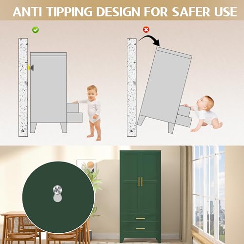 Metal Wardrobe with 2 Doors and Adjustable Shelf