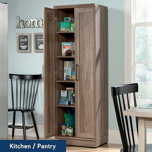 Sauder HomePlus Storage Cabinet/ pantry cabinets, Salt Oak finish