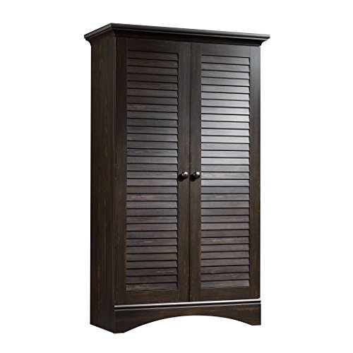 Sauder Harbor View Storage Pantry Cabinet, L: 35.43" x W: 16.73" x H: 61.02", Antiqued Paint finish