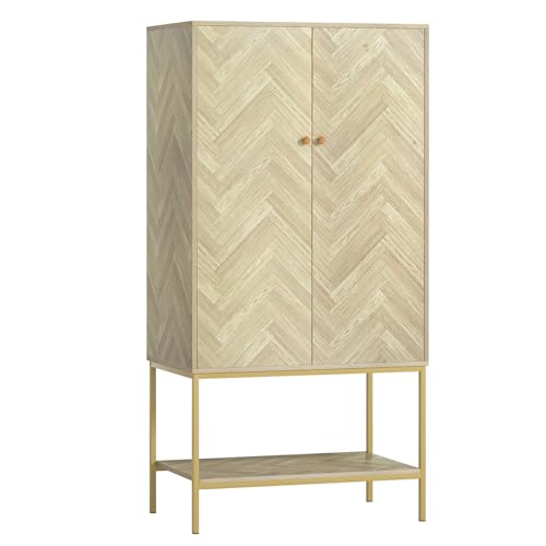 Anmytek Armoire Wardrobe Closet with Doors, Wooden Wardrobe Closet with Hanging Rod & Shelf, Modern Wardrobe Cabinet for Bedroom, Changing Room, Laundry Room, Dorm(18.9”D x 31.5”W x 63”H)