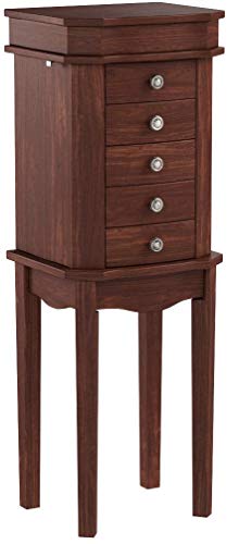 Hives and Honey Hives & Honey Erin Walnut Armoire with Vanity Mirror and Jewelry Storage