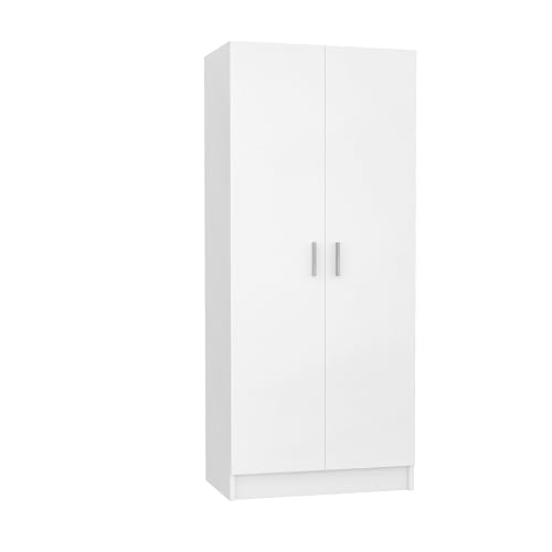 Panana 2 Door Bedroom Wardrobe Closet Bedroom Armoires Home Furniture for Storage (White)