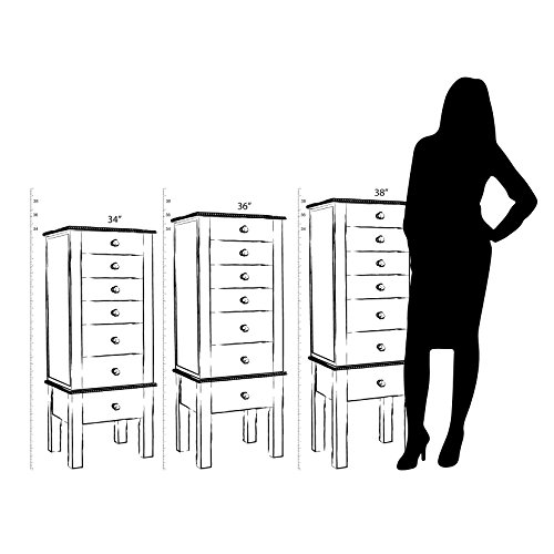 Hives and Honey Hives & Honey Erin Walnut Armoire with Vanity Mirror and Jewelry Storage