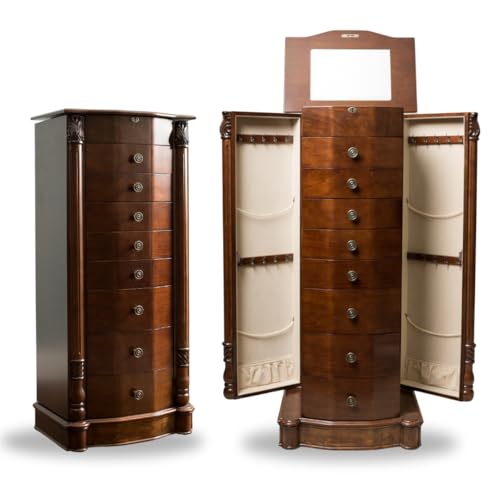 Alveare Home Louisa Jewelry Armoire, Walnut