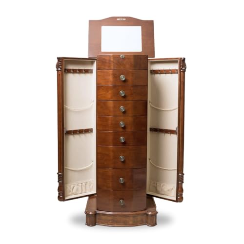 Alveare Home Louisa Jewelry Armoire, Walnut
