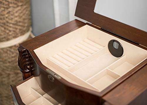 Alveare Home Louisa Jewelry Armoire, Walnut