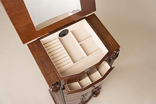 Alveare Home Louisa Jewelry Armoire, Walnut