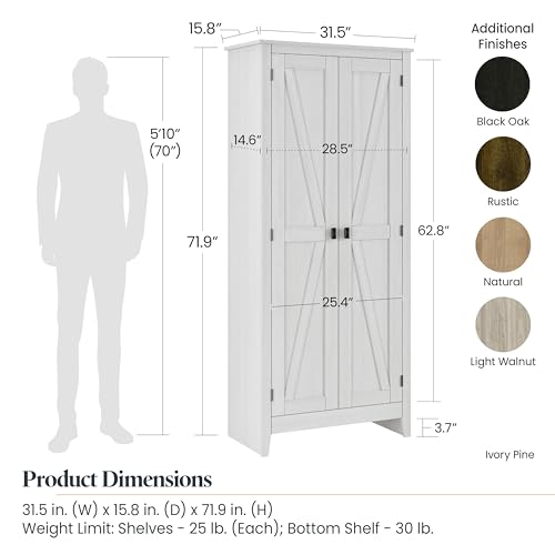 SystemBuild Evolution Farmington 32" Storage Cabinet in Brown