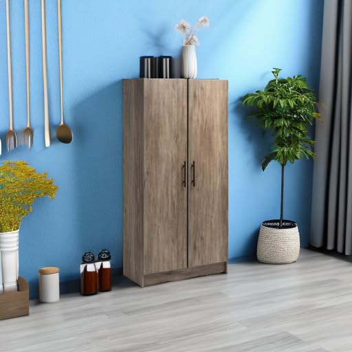 Prepac Elite 32" Storage Cabinet, Drifted Gray Storage Cabinet, Bathroom Cabinet, Pantry Cabinet with 3 Shelves 16" D x 32" W x 65" H, DES-3264