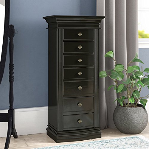 Hives and Honey Landry Jewelry Armoire, 40" x 17.75" x 13", Antique Black