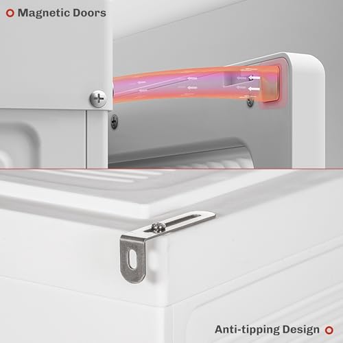 HOMCOM Portable Wardrobe Closet, Folding Bedroom Armoire, Clothes Storage Organizer with 6 Cube Compartments, 4 Magnet Doors, White