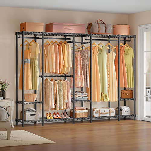 VIPEK V50i Extra Large Portable Closet Rack Bedroom Armoire Freestanding Wardrobe Closet, Heavy Duty Clothes Rack Multi-Functional Metal Clothing Rack for Hanging Clothes, Max Load 1300lbs, Black