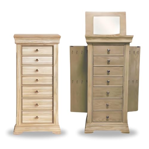 Hives and Honey - Malory Jewelry Storage Organization Armoire, Taupe Mist