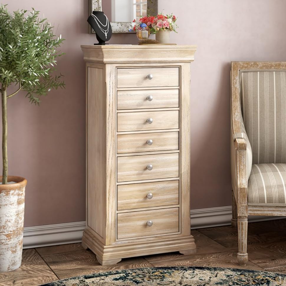 Hives and Honey - Malory Jewelry Storage Organization Armoire, Taupe Mist