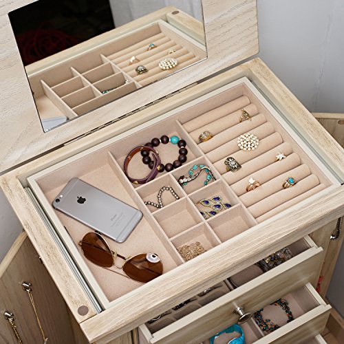 Hives and Honey - Malory Jewelry Storage Organization Armoire, Taupe Mist